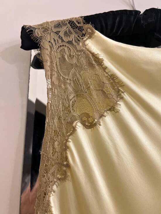 A.L.C. Alessia Satin and Lace Handkerchief Hem Maxi Dress - Picture 11 of 11